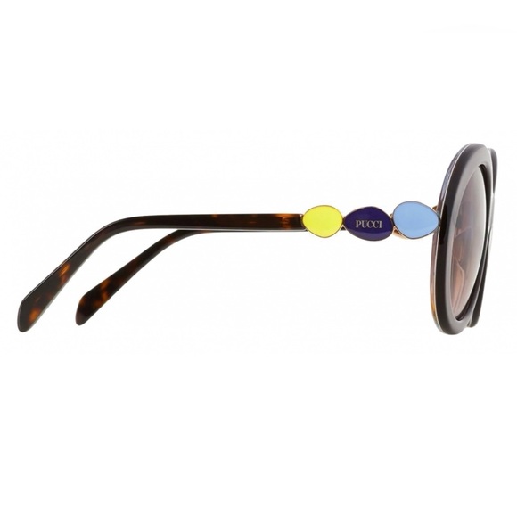 Emilio Pucci Brown Tortoise Oval Sunglasses EP127 52F - Picture 4 of 12